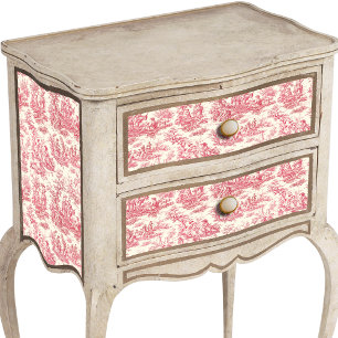 Vintage floral red toile de jouy  tissue paper