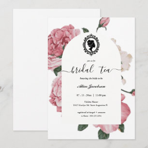 Vintage floral regency bridal shower invitation