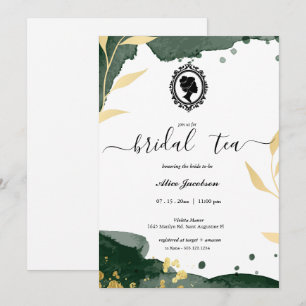 Vintage floral regency bridal shower invitation