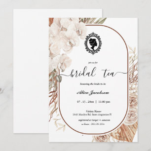 Vintage floral regency bridal shower invitation