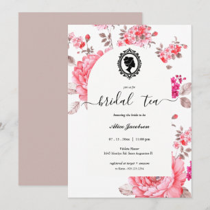 Vintage floral regency bridal shower invitation