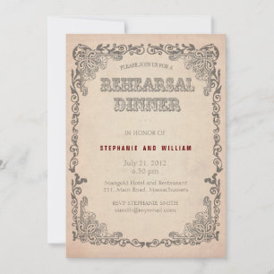Vintage Floral Rehearsal Dinner Card
