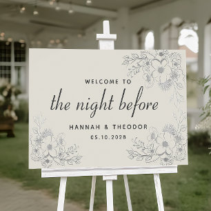 Vintage Floral Rehearsal Dinner Welcome Poster