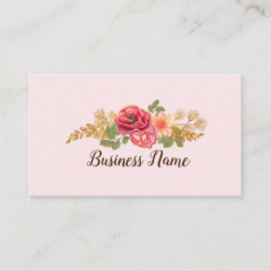 vintage floral, retro business card