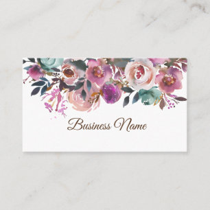 vintage floral, retro business card