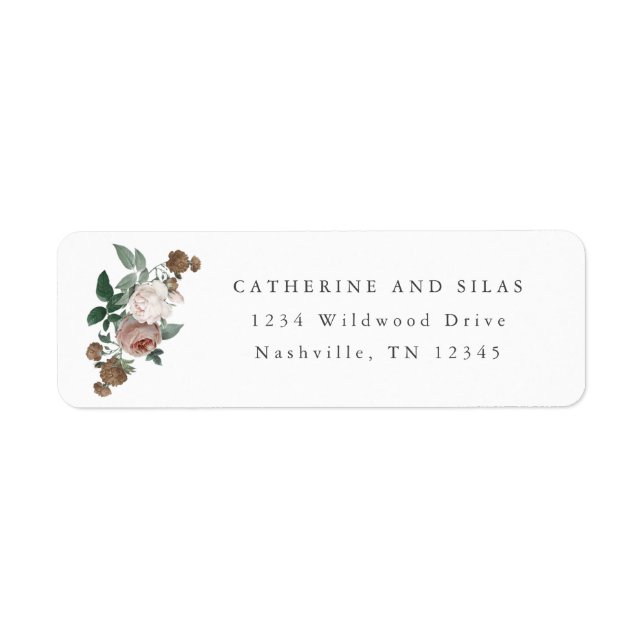 Vintage floral Return Address Label (Front)