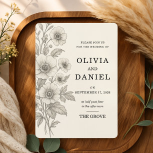 Vintage Floral Romantic Garden Wedding Invitation