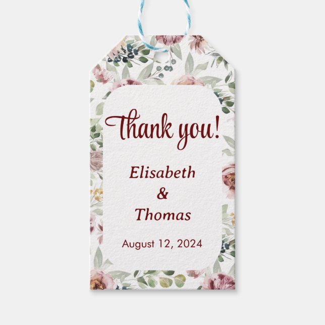 Vintage floral romantic pastel gift tag (Front)