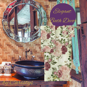 Vintage Floral Rose Bath Towel Set