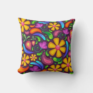 Vintage Floral Rose Elegant Art Red Black Cushion