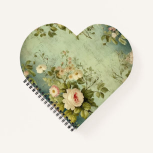 Vintage Floral Rose Greenery Decoupage Notebook