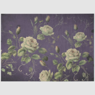 Vintage Floral Rose Greenery Decoupage Tissue Paper