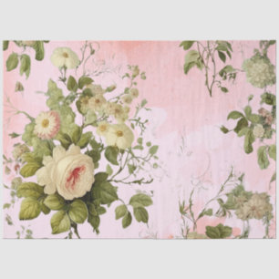 Vintage Floral Rose Greenery Decoupage Tissue Paper