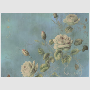 Vintage Floral Rose Greenery Decoupage Tissue Paper
