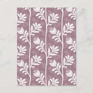 Vintage Floral Rose Mauve Botanical Silhouette Postcard