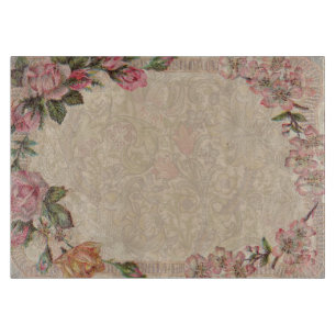 Vintage Floral Roses Antique Soft Girly Cutting Board