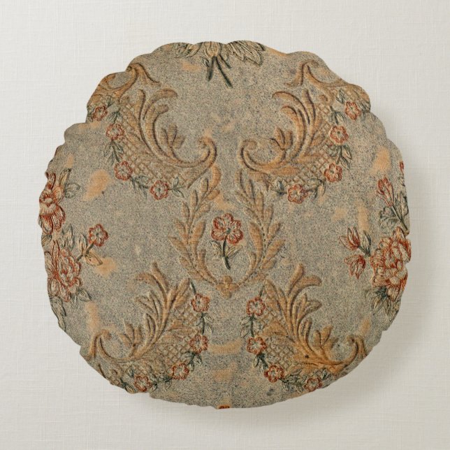 Vintage Floral Round Pillow – Elegant Classic Home (Front)