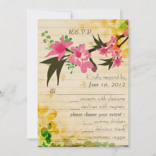 Vintage floral RSVP card