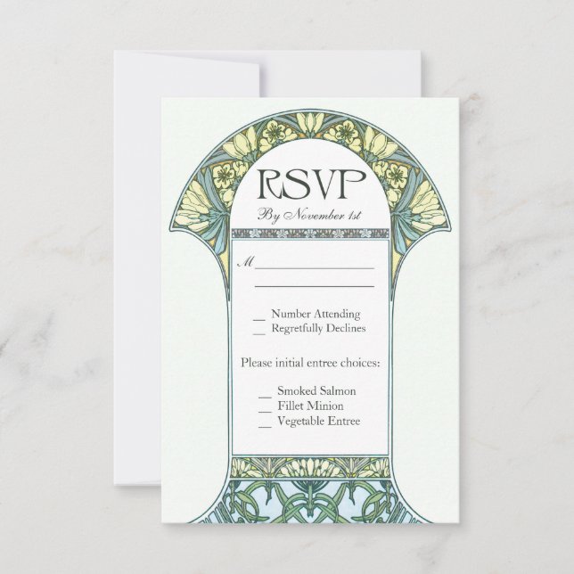 Vintage Floral RSVP Wedding Cards VII (Front)