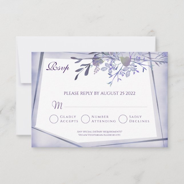 Vintage Floral RSVP Wedding Response Card (Front)