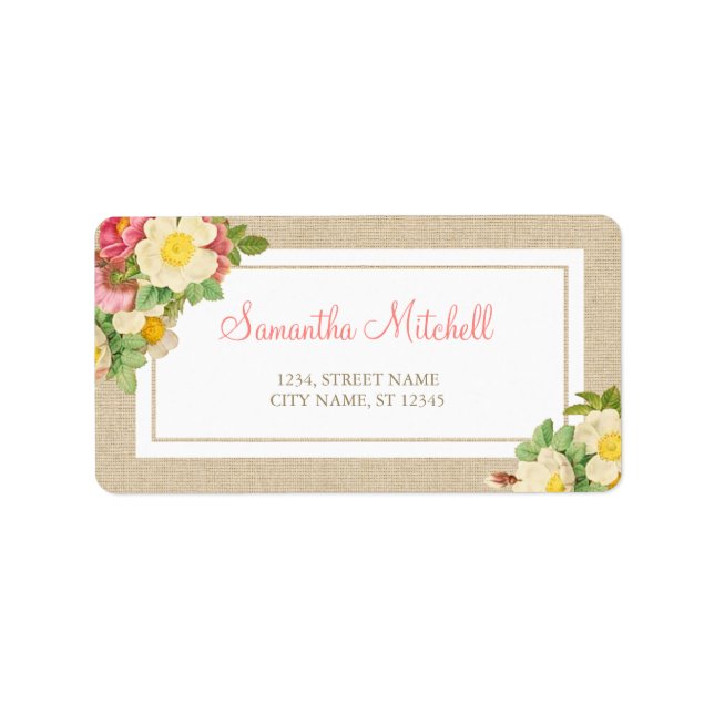 Vintage Floral Rustic Address Labels (Front)