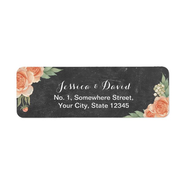 Vintage Floral Rustic Chalkboard Wedding (Front)