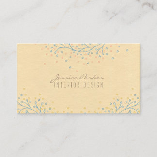 Vintage Floral Rustic Modern Kraft Paper Business Card