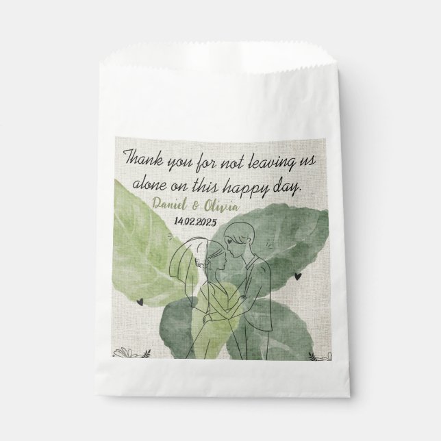 Vintage Floral Rustic Wedding Favour Bags (Front)