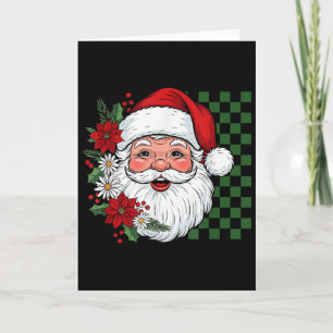 Vintage Floral Santa Claus Merry Christmas Santa X Card