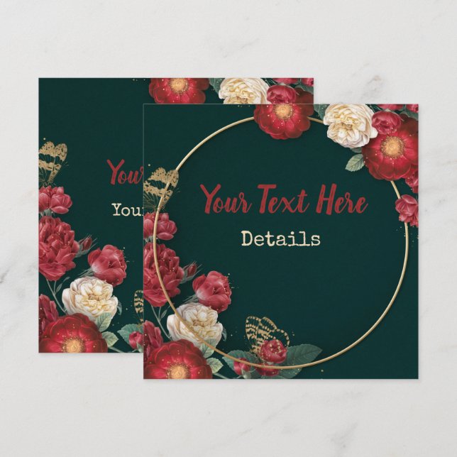 Vintage Floral Save The Date (Front/Back)