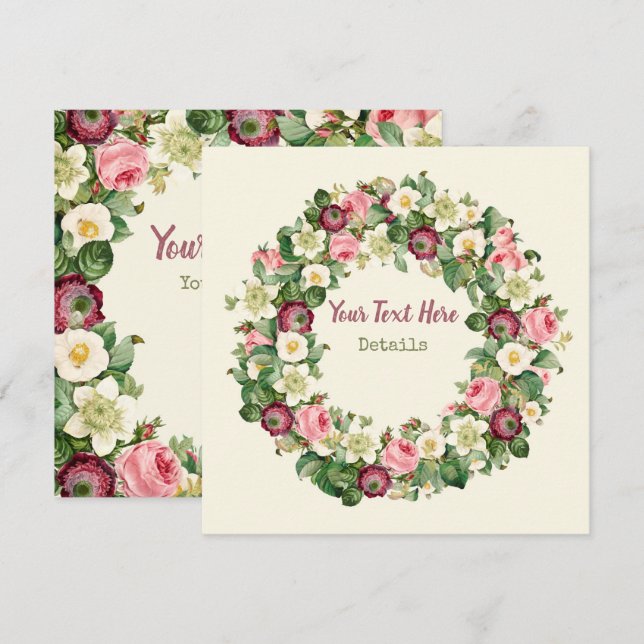 Vintage Floral Save The Date (Front/Back)