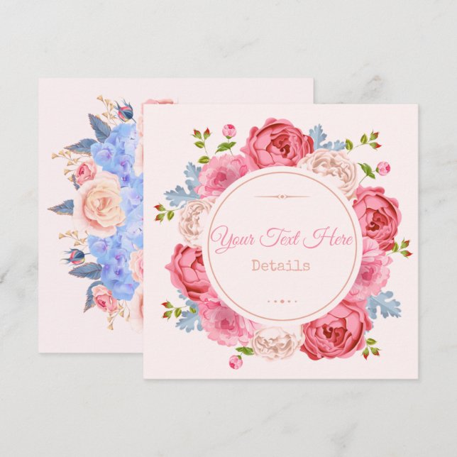 Vintage Floral Save The Date (Front/Back)