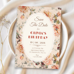 Vintage floral save the date