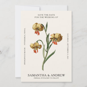 Vintage Floral Save The Date Invitation