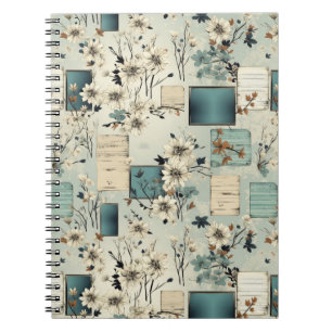 Vintage Floral Scrapbook Pattern (2) Notebook