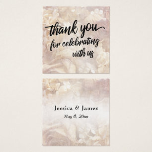 Vintage Floral Script Thank You Wedding Favour Car