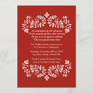 Vintage Floral Scroll Invitation