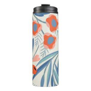 Vintage floral seamless, botanical background. thermal tumbler