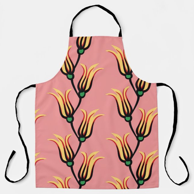 Vintage Floral Seamless Flower Pattern Apron (Front)