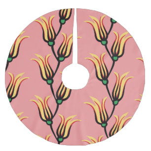 Vintage Floral Seamless Flower Pattern Brushed Polyester Tree Skirt