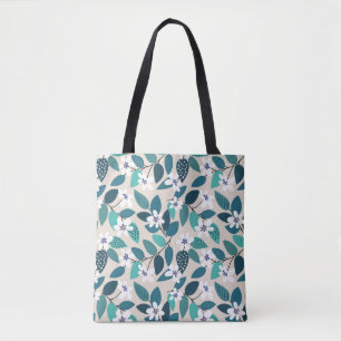 Vintage floral seamless pattern. Beautiful white f Tote Bag