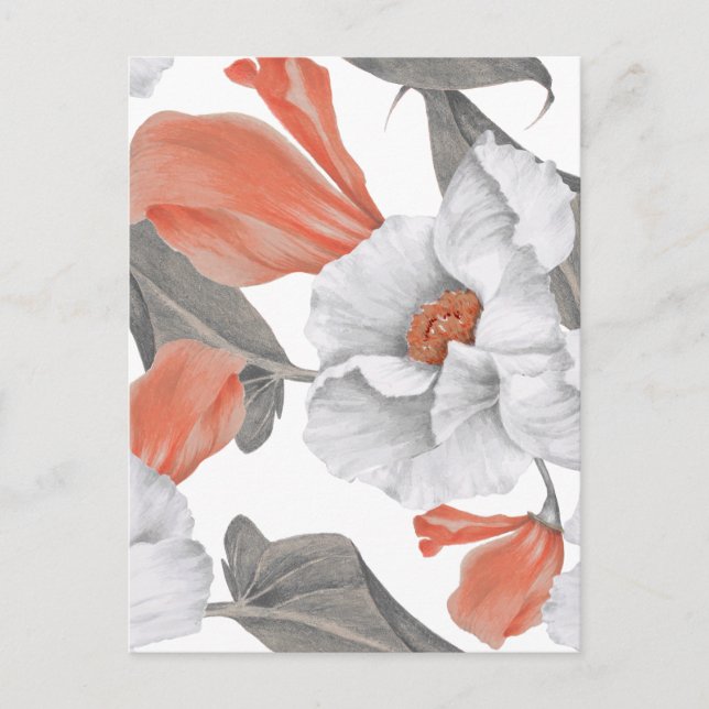Vintage floral seamless pattern postcard (Front)