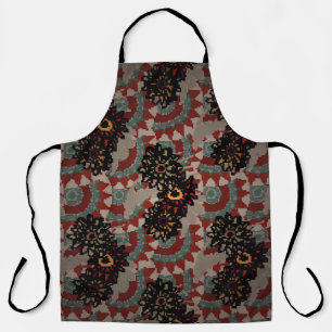 Vintage floral seamless pattern. Red,  beige and g Apron