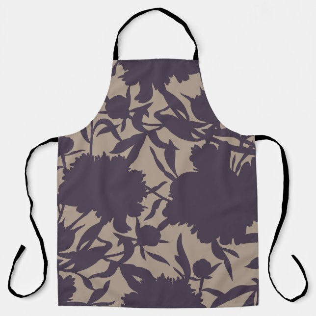 Vintage floral seamless pattern. Silhouettes made  Apron (Front)