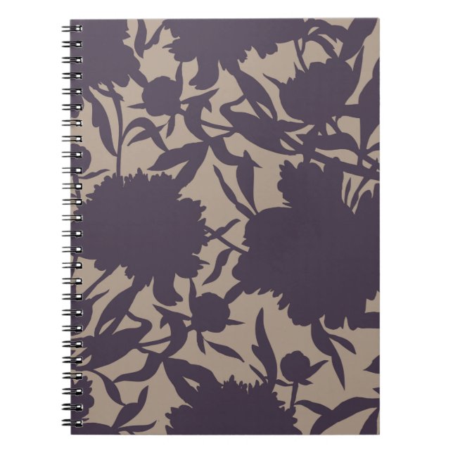 Vintage floral seamless pattern. Silhouettes made  Notebook (Front)