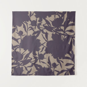 Vintage floral seamless pattern. Silhouettes made Tapestry