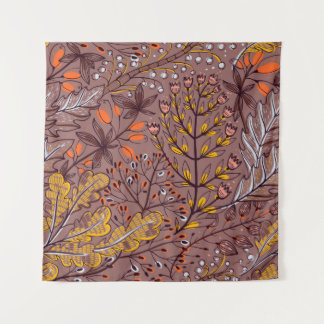vintage floral seamless pattern with autumn herbs tapestry