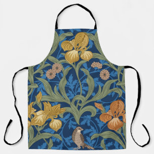 Vintage floral seamless pattern with orange iris a apron