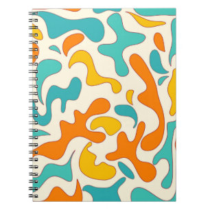 Vintage floral seamless pattern with retro swirl s notebook