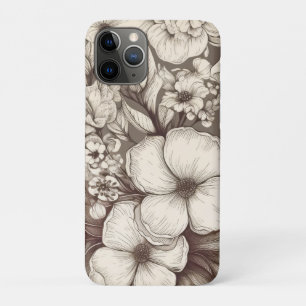 Vintage Floral Sepia Pattern (10) Case-Mate iPhone Case